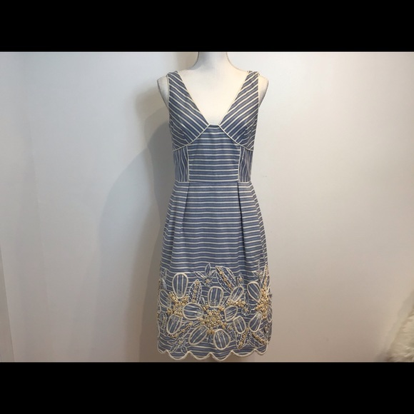 OSCAR DE LA RENTA SLEEVELESS DETAILED DRESS SZ 8 - Picture 11 of 16